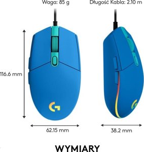Mysz Logitech G102 Lightsync (910-005801) + G Pro X Czarne (981-000818) 5