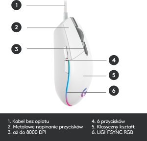 Mysz Logitech G102 Lightsync (910-005824) + G Pro X Czarne (981-000818) 4