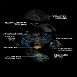 Mysz Logitech G Pro Wireless (910-005272) + G Pro X Czarne (981-000818) 8