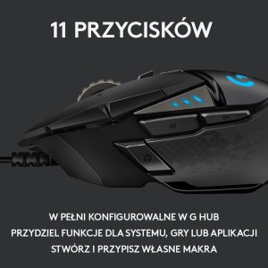 Mysz Logitech G502 Hero (910-005470) + G Pro X Czarne (981-000818) 5