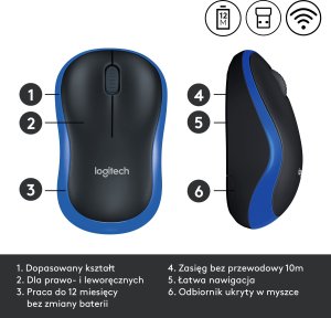 Mysz Logitech M185 Niebieska (910-002239) + Studio Series - GRAPHITE (956-000049) 11