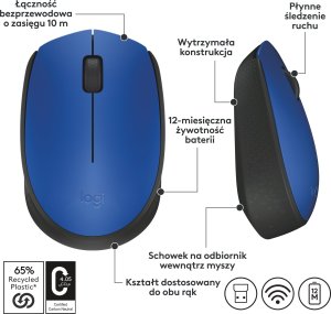 Mysz Logitech M171 niebieski (910-004640) + Studio Series - GRAPHITE (956-000049) 8
