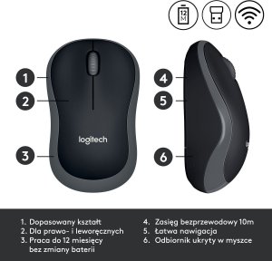 Mysz Logitech M185 Szara (910-002238) + Studio Series - GRAPHITE (956-000049) 12