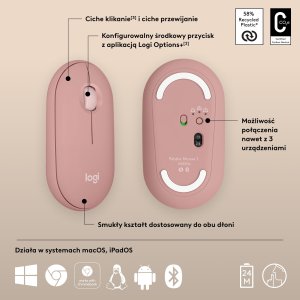 Mysz Logitech Pebble Mouse 2 M350s (910-007014) + Studio Series - MID GREY (956-000052) 3