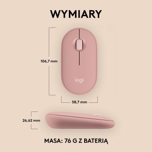 Mysz Logitech Pebble Mouse 2 M350s (910-007014) + Studio Series - MID GREY (956-000052) 5