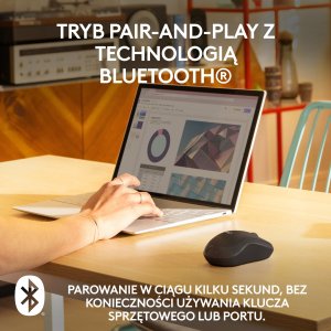 Mysz Logitech M240 Silent czarna (910-007119) + Studio Series - MID GREY (956-000052) 9