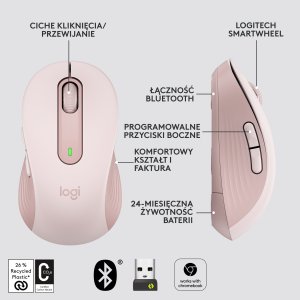 Mysz Logitech M650 Różowy (910-006254) + Studio Series - MID GREY (956-000052) 9
