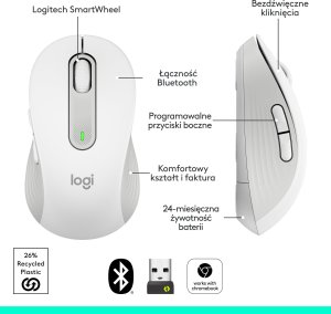 Mysz Logitech M650 Biało-szary (910-006255) + Studio Series - MID GREY (956-000052) 27