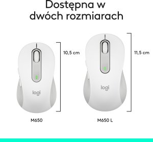 Mysz Logitech M650 Biało-szary (910-006255) + Studio Series - MID GREY (956-000052) 29