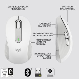 Mysz Logitech M650 Biało-szary (910-006255) + Studio Series - MID GREY (956-000052) 9
