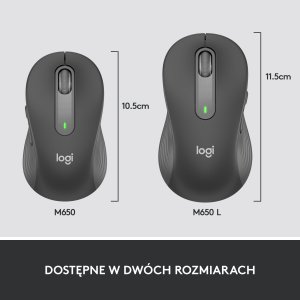Mysz Logitech M650 Grafitowy (910-006253) + Studio Series - MID GREY (956-000052) 4