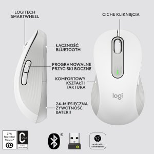 Mysz Logitech M650 L Biało-szary Left (910-006240) + Studio Series - MID GREY (956-000052) 7