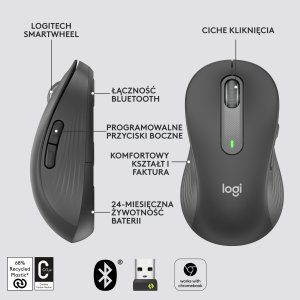 Mysz Logitech M650 L Grafitowy Left (910-006239) + Studio Series - MID GREY (956-000052) 7