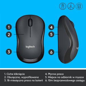 Mysz Logitech M220 Silent (910-004878) + Studio Series - MID GREY (956-000052) 10