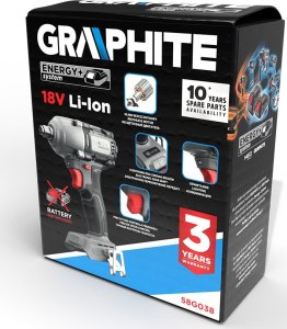 Klucz udarowy Graphite Klucz udarowy bezszczotkowy 450Nm Energy+, 58G038 + akumulator 4 Ah z ładowarką 58GE132 11