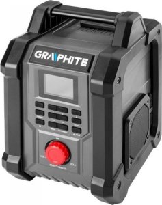 Radio budowlane Graphite Radio budowlane akumulatorowo-sieciowe Energy+ 18V 58GE128 + akumulator 4 Ah z ładowarką 58GE132 2