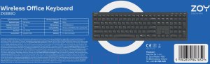 Klawiatura ZOY Klawiatura ZOY ZKB880 + Mysz ZOY bezprzewodowa ZMS88 + Podkładka ZOY żelowa czarna ZMP25 25