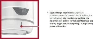 Bojler Ariston Lydos Hybrid WiFi 80 1.2 kW + dedykowany zbiornik kondensatu 6,3 litra 18