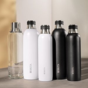 Saturator Brita sodaTRIO Biały + Szklana butelka sodaTRIO 2-pak 12