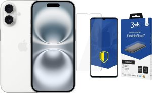 Smartfon Apple iPhone 16 128GB White (MYE93) + FlexibleGlass 1