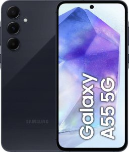 Smartfon Samsung Galaxy A55 5G 8/128GB Black Enterprise Edition (SM-A556BZK) + FlexibleGlass + Etui Clear Case 2
