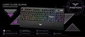 Klawiatura PREYON Klawiatura Preyon Long Claw Alpha (PLCA104B) + Podkładka PREYON Falcon Speed XXL (PFS120) 10