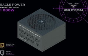 Obudowa PREYON Obudowa PREYON Nest Meshy (PRENM02B) + Zasilacz PREYON EAGLE POWER GOLD 1000W 26
