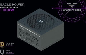 Obudowa PREYON Obudowa PREYON Nest Windy+ Black + Zasilacz PREYON EAGLE POWER GOLD 1000W 27