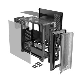 Obudowa PREYON Obudowa PREYON Nest Windy Black + Zasilacz PREYON EAGLE POWER GOLD 850W 8
