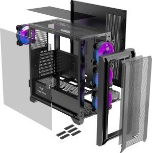 Obudowa PREYON Obudowa PREYON Nest Windy+ Black + Zasilacz PREYON EAGLE POWER GOLD 850W 13