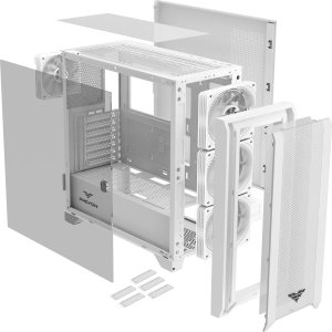 Obudowa PREYON Obudowa PREYON Obudowa Nest Windy White + Zasilacz PREYON EAGLE POWER GOLD 850W 8