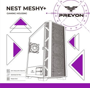 Obudowa PREYON Obudowa PREYON Nest Meshy+ (PRENMP04B) + Zasilacz PREYON EAGLE POWER GOLD 750W 13