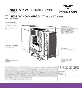 Obudowa PREYON Obudowa PREYON Nest Windy Black + Zasilacz PREYON EAGLE POWER GOLD 750W 14