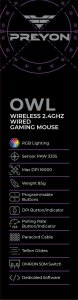 Klawiatura PREYON Klawiatura PREYON SILENT CLAW Red + Mysz PREYON Owl Wireless + Podkładka PREYON Falcon Speed XL 30
