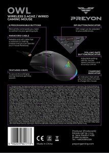 Klawiatura PREYON Klawiatura PREYON SILENT CLAW TKL Red + Mysz PREYON Owl Wireless + Podkładka PREYON Falcon Speed XL 23