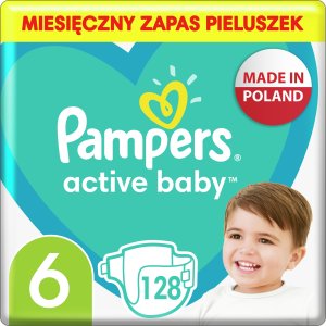 Pampers Pieluchy Active Baby 6, 13-18 kg, 128 szt. x2 15