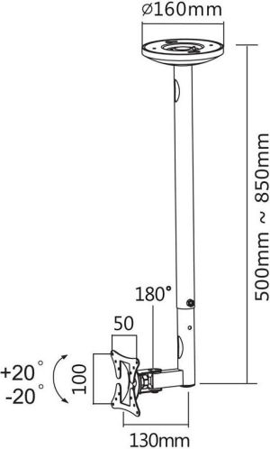 Neomounts Uchwyt sufitowy FPMA-C050SILVER 10'' - 30'' 3
