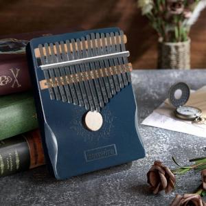 Zenwire Kalimba Drewniana Instrument Afrykański Pianino Zanza Mbira 17 klawiszowa Niebieska K-02B 3