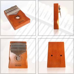 Zenwire Kalimba Instrument Afrykański Pianino Zanza Mbira 17 klawiszowa Drewniana Brązowa K-01 15