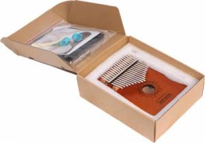 Zenwire Kalimba Instrument Afrykański Pianino Zanza Mbira 17 klawiszowa Drewniana Brązowa K-01 6