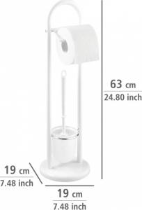 Wenko rolka toalety z uchwytem na szczotki toaletowe Siena 63 cm stalowa biała 2