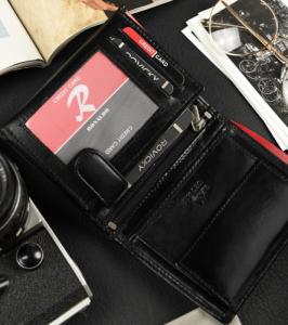 Ronaldo Składany, pionowy portfel męski z połyskującej skóry naturalnej Ronaldo NoSize 8