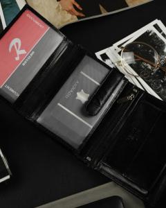 Ronaldo Pojemny, pionowy portfel męski z połyskującej skóry naturalnej Ronaldo NoSize 5