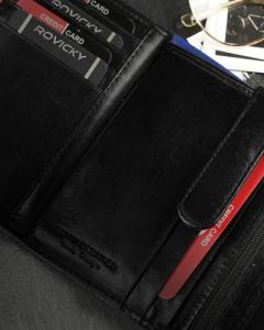 Ronaldo Pojemny, pionowy portfel męski z połyskującej skóry naturalnej Ronaldo NoSize 8