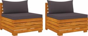 vidaXL 2-osobowa sofa ogrodowa z poduszkami, lite drewno akacjowe 1