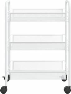 vidaXL 3-piętrowy wózek kuchenny, biały, 46x26x64 cm, żelazo 3