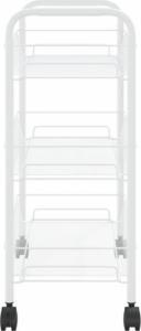 vidaXL 3-piętrowy wózek kuchenny, biały, 46x26x64 cm, żelazo 4