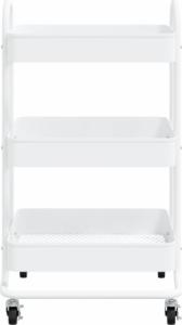 vidaXL 3-poziomowy pomocniczy, biały, 43x34x79 cm, stalowy 3