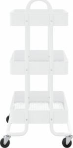 vidaXL 3-poziomowy pomocniczy, biały, 43x34x79 cm, stalowy 4