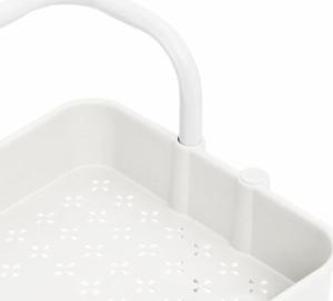 vidaXL 3-poziomowy wózek kuchenny, biały, 42x25x83,5 cm, żelazo i ABS 5